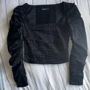 Elegant Black Ruched Blouse